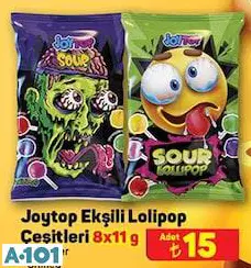 JOYTOP EKŞİLİ LOLİPOP 8X11G ÇEŞİTLERİ